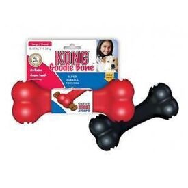 KONG Classic Rubber Goodie Interactive Treat Holder Bone Dog Toy - Small - 4 Unit/s image 0