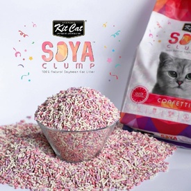 Kit Cat Soya Clumping Cat Litter made from Soybean Waste - Confetti 7 Litres image 0