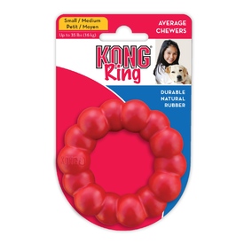 3 x KONG Natural Red Rubber Ring Dog Toy for Healthy Teeth & Gums - Small/Medium image 0