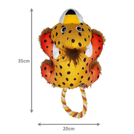 KONG Cozie Tuggz Rope Sqeueaker Dog Toy - Cheetah Bulk Pack of 3 or 4 image 0