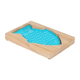 Lickimat  Wooden Eco Slow Feeder Keeper - For Fish Shaped Lick Mats image 0