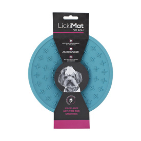 LickiMat Splash Wall & Floor Suction Slow Feeder Dog Bowl - Blue image 0