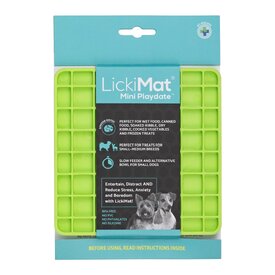Lickimat Mini Playdate Slow Food Bowl Anti-Anxiety Mat for Dogs - Green image 0