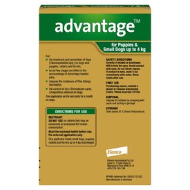 Advantage Spot-On Flea Control Treatment for Dogs under 4kg image 0