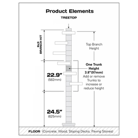 Monkee Tree - The Scalable Cat Climbing Ladder 12 Trunk Starter Pack in BLACK image 0