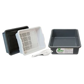 Oz Pet Cat Litter System - Sifter Set with Bonus Litter & Scoop - Charcoal image 0