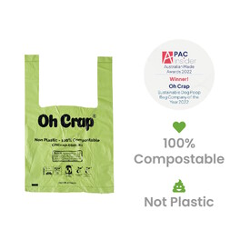 Oh Crap Compostable Dog Poop Bags with Handles - Roll of 200 Bags image 0