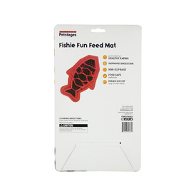 Petstages Fishie Fun Feed Mat Wet and Dry Slow Food Bowl for Cats - Pink image 0
