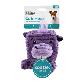 Outward Hound Cube-Eez 2-in-1 Squeaker Dog Toy - Hippo image 0