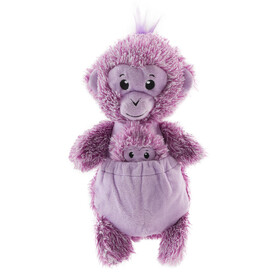 Charming Pet Pouch Pals Plush Dog Toy - Monkey with Baby in Pouch image 0