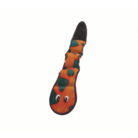 Outward Hound Invincibles Plush Low Stuffing Squeaker Dog Toy - Orange & Blue Snake image 0