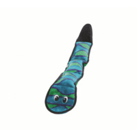 Outward Hound Invincibles Plush Low Stuffing Squeaker Dog Toy - Blue & Green Snake image 0