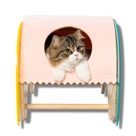 Pidan Elephant Hide Out Pet Bed & Rocker in Beech, Acrylic & Felt image 0