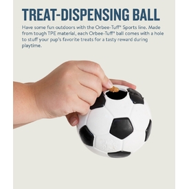 Planet Dog Durable Treat Dispensing & Fetch Dog Toy - Soccer Ball  image 0