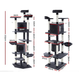 Cat Tree 203cm Trees Scratching Post Scratcher Tower Condo House Furniture Wood image 0