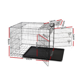 Portable Black Steel Rust-Resistant Dog Crate Foldable with Leak-Proof Trayze 48 image 0