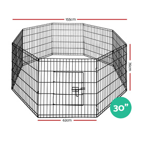 8 Panel Pet Dog Budget Playpen Puppy Exercise Cage Enclosure Play Pen Fence - Size 30 image 0