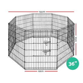 8 Panel Pet Dog Budget Playpen Puppy Exercise Cage Enclosure Play Pen Fence - Size 36 image 0