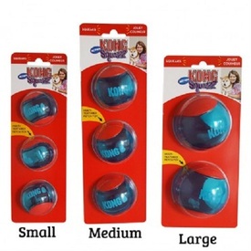 KONG Squeezz Action Multi-textured Red Rubber Ball Dog Toy 3 Balls - Medium  - 3 Packs image 0
