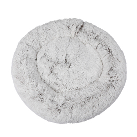 Pet Bed Cat Dog Donut Nest Calming Mat Soft Plush Kennel - White Coffee image 0