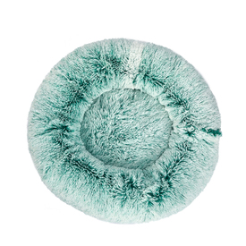 Pet Bed Cat Dog Donut Nest Calming Mat Soft Plush Kennel - Teal image 0