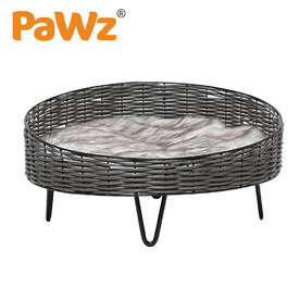 Rattan Cat and Small Dog Enclosed Pet Bed Puppy House with Soft Cushion image 0