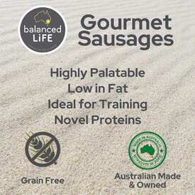 Balanced Life Kangaroo Beef Beetroot & Linseed Sausage Dog Treat 7-Piece Pack image 0