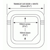 Transcat Pet Door Cat Flap for Doors, Walls & Glass - White - 4 Way Lock image 0
