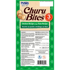 Inaba Cat Treats Chicken Wraps with Tuna Churu filling - 18 x 10g Tubes image 0