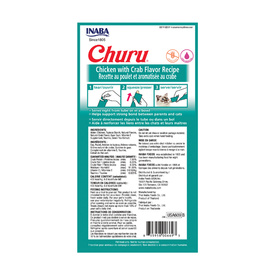 Inaba Cat Churu Meal Topper Treat - Creamy Chicken & Crab Recipe 24 x 14g Tubes image 0