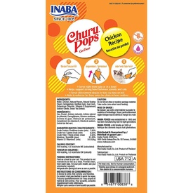 Inaba Cat Churu Pops Meal Topper Treat - Creamy Chicken Recipe 24 x 15g Tubes image 0