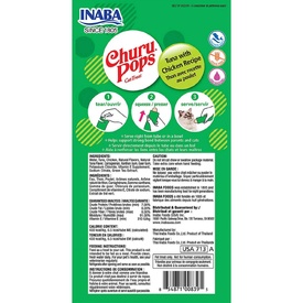 Inaba Cat Churu Pops Meal Topper Treat - Creamy Tuna & Chicken Recipe 24 x 15g Tubes image 0