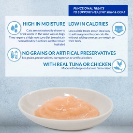 Inaba Cat Churu Meal Topper Treat - Skin & Coat Tuna & Scallop Recipe 24 x 14g Tubes image 0