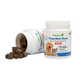 Vetnex Plaque Control Dental Chews for Dogs & Cats 100 chews - Liver/Salmon or Vegie image 0