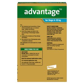 Advantage Spot-On Flea Control Treatment for Dogs 4-10kg - 6-Pack image 0