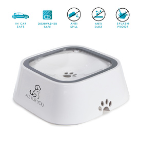 All Fur You Anti Splash Bowl White | No Mess Pet Water Bowl 1L image 0