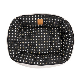 Mog & Bone 4 Seasons Reversible Dog Bed - Black Metallic Cross image 0