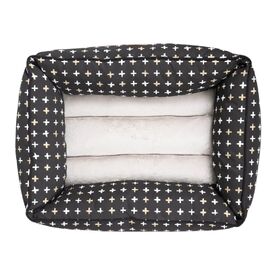 Mog & Bone Bolster Dog Bed - Black Metallic Cross image 0