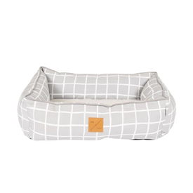 Mog & Bone Bolster Dog Bed - Grey Check image 0