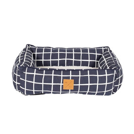 Mog & Bone Bolster Dog Bed - Navy Check image 0