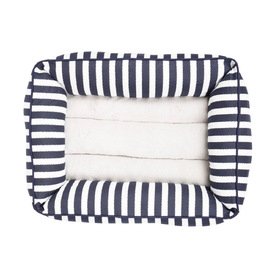 Mog & Bone Bolster Dog Bed - Navy Hamptons Stripe image 0