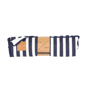 Mog & Bone Soft Reversible Pet Blanket Navy Hamptons Stripe image 0