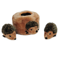 Zippy Paws Interactive Burrow Dog Toy - Hedgehog Den with 3 Hedgedogs image 0