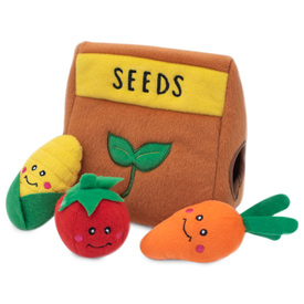 Zippy Paws Zippy Burrow Interactive Dog Toy - Seed Packet + 3 Veggies image 0