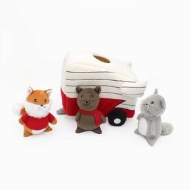 Zippy Paws Interactive Burrow Dog Toy - Retro Camper  image 0