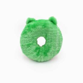 Zippy Paws Donutz Buddy Plush Squeaker Dog Toy - Frog  image 0