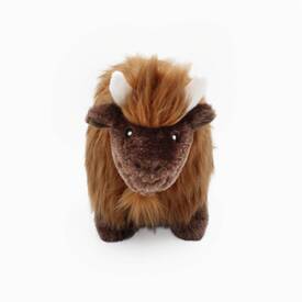 Zippy Paws Wooliez Plush Squeaker Dog Toy - Billie the Bison  image 0