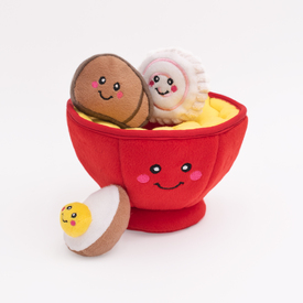 Zippy Paws Burrow Interactive Dog Toy - Ramen Bowl with 3 Squeaker Toys image 0