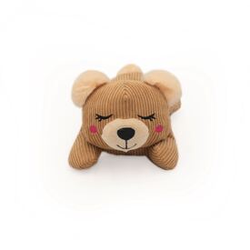 Zippy Paws Snooziez with Silent Shhhqueaker Plush Dog Toy - Bear  image 0