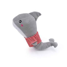 Zippy Paws Playful Pal Plush Squeaker Rope Dog Toy - Shelby the Shark  image 0